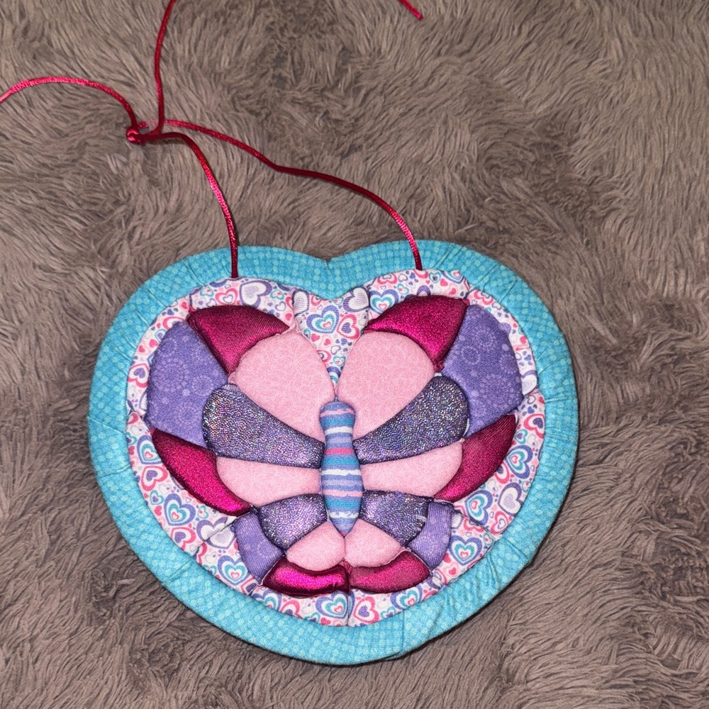 Colorful Butterfly Heart Wall Hanging